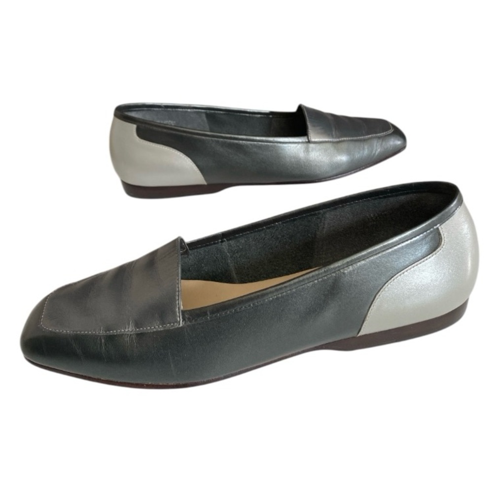 Vintage Enzo Angiolini Leather Loafers, Eighties Women's Flats, Shoes